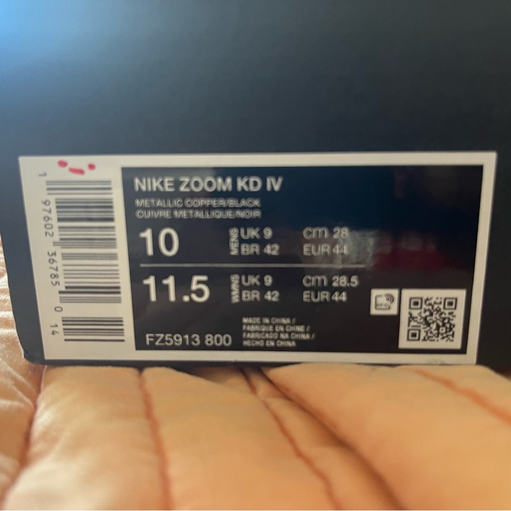 Nike Zoom KD IV in Copper and Black